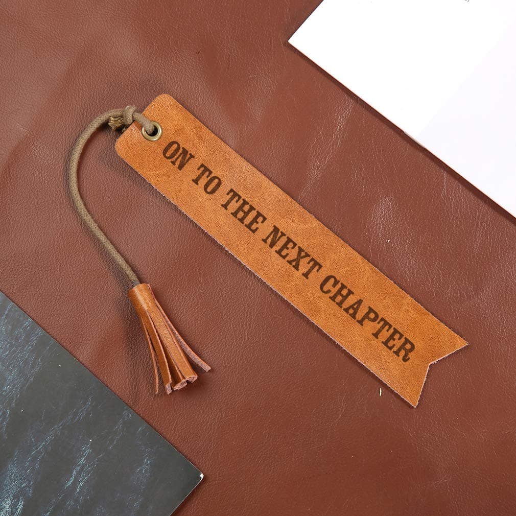 JUOOE On to The Next Chapter Wedding Reader Leather Bookmark Wedding Party Gift Engraved Wedding Gift Wedding Favor Bookmark Wedding Reader (On The Next Chapter)