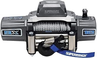 1712200 SX12 12V DC Electric Waterproof Recovery Winch 12,000lb/5,443kg Single Line Pull with Roller Fairlead 3/8in x 85ft Steel Wire Rope Corded Handheld Remote No-Bind Clutch