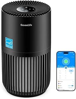 GoveeLife Mini Air Purifier for Bedroom Black, H7126