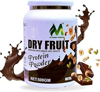 My Herbal Remedies Natural Dry Fruits Protein Powder 500g | Chocolate Flavor | Daily Protein Supplement for Men & Women | Made with Mixed Dry Fruits