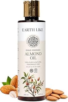 Cold Pressed Almond Oil | Pure, Paraben-Free, Sulfate-Free, No Artificial Fragrance or Preservative | Nourish Hair, Skin & Under-Eyes Naturally | Perfect for Moisturizing (100ml)