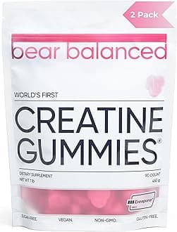Creatine Gummies for Men & Women - Creatine Monohydrate, L-Theanine, L-Tyrosine & B12 for Muscle Growth, Strength, and Focus, Watermelon Burst, 2 Pack