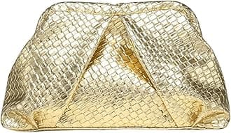 Floerns Women's Vintage Leather Ruched Bag Evening Handbag Dumpling Clutch Purse