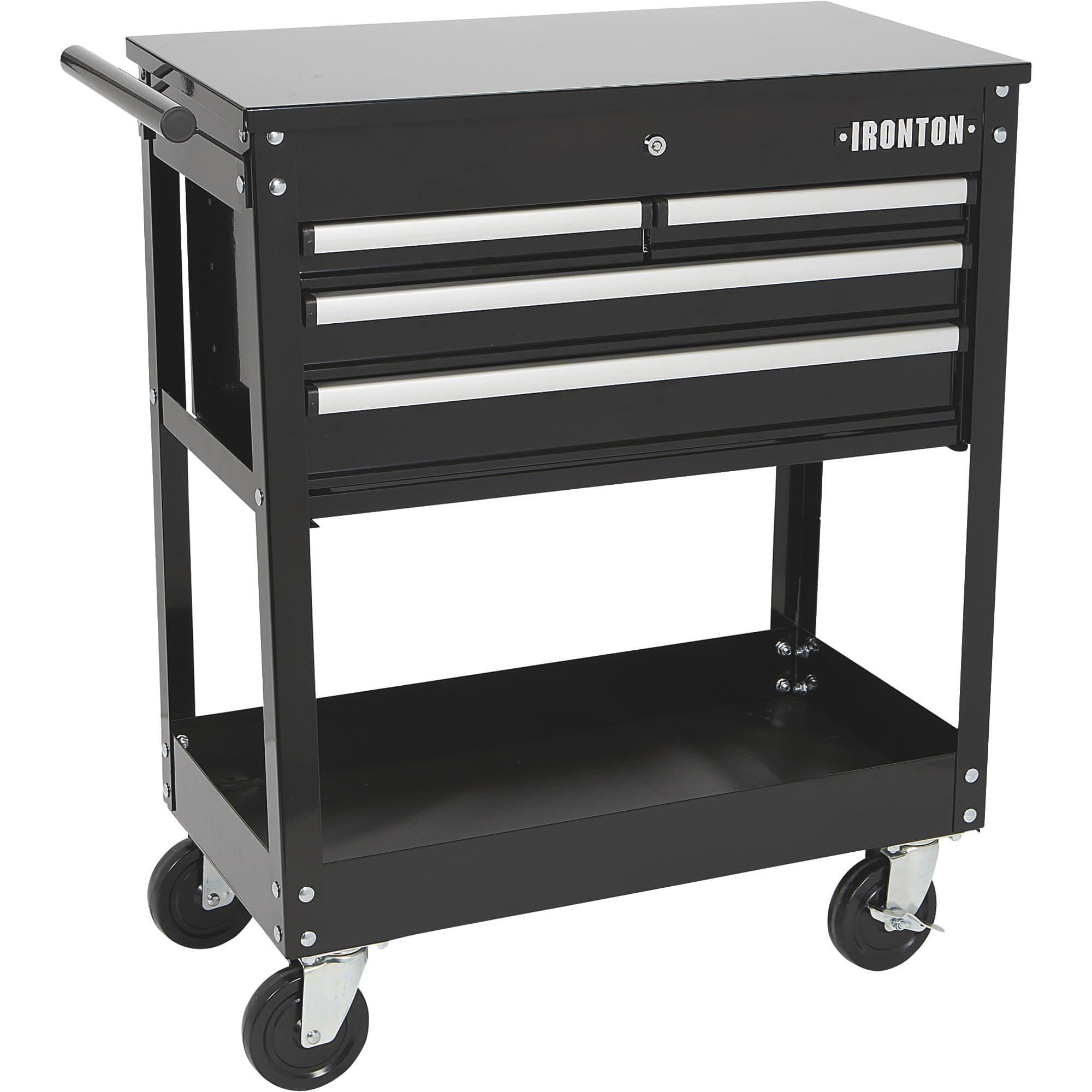 Ironton Mobile Tool Chest, Slide Top Tool Cart Made of Rust-Resistant Powder-Coat Finish, Mobile with Fully Opening Lid, Four Locking Drawers, Rolling Tool Carts Tool Cart with Drawers