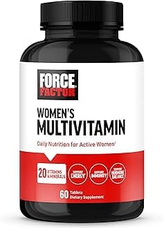 Force Factor Women’s Multivitamin, Multivitamin for Women to Support Hormone Balance, Energy, Immunity, and Gut Health, with 20 Vitamins & Minerals, Ashwagandha, Chasteberry, and More, 60 Tablets