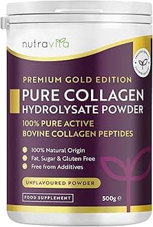 Collagen Powder 500g - Premium Gold Standard Bovine- 50 Servings - Collagen Peptides Supplement with 8 Essential Amino Acids - Made in The UK