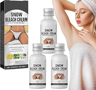 Snow Bleach Cream for dark spot remover for body, Intimate Areas-Underarm, Neck, Armpit, Knees, Elbows, Dark Spot Remover Cream, Skin Lightening Bleaching Cream for Face and Body (3 pcs)