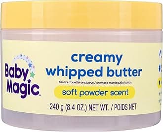 Creamy Whipped Butter | 240g | Soft Powder Scent | Nourishing Formula with Calendula Oil & Aloe | Hypoallergenic & Paraben-Free | Dermatologist Recommended