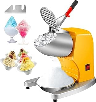 VEVOR Shaved Ice Machine Ice Crusher, 300W 1450 RPM Snow Cone Machine with Dual Stainless Steel Blades, 210LB/H Ice Shaver Machine with Ice Plate & Additional Blade for Home and Commercial Use