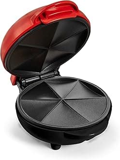 Taco Tuesday Quesadilla Maker – Fits up to 5½-Inch or Street Taco Sized Tortillas - 6-Wedge Cooking Surface - Perfect for Beef, Chicken, Veggie,& Cheese Quesadillas - Red