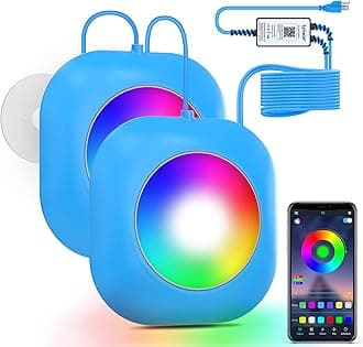 LyLmLe LED Pool Lights for Aboveground Pool, 50W 2 in 1 Double Lights for Giant Pool, Magnetic Underwater Lighting with Timer, 2000lm Dimmable,2x25W IP68 Waterproof Underwater Light for IngroundPool