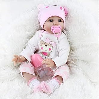 ZIYIUI Realistic Reborn Dolls 22inch 55cm Lifelike Baby Dolls Soft Silicone Vinyl Weighted Cloth Body with Feeding Kit Reborn Dolls Girls