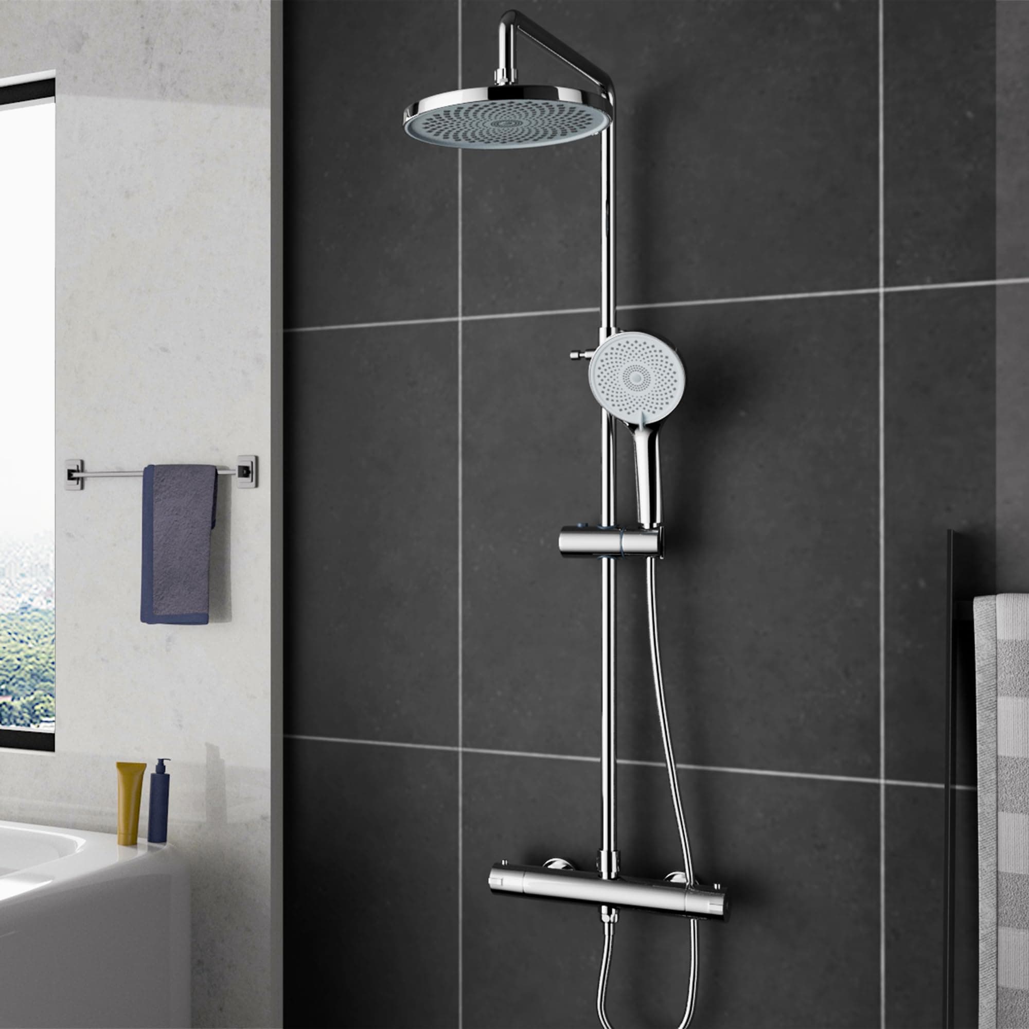 Round Shower Mixer Set B
