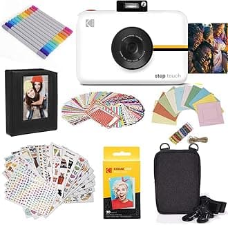 KODAKStep Touch Instant Camera with 3.5” LCD Touchscreen Display |13MP 1080p HD Video (White) Gift Bundle