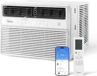 12,000 BTU Smart Inverter Window Air Conditioner with APP, Alexa Control, 115V AC Unit Cools up to 550 Sq. Ft, Quiet Operation, Energy Saving, Remote & Easy Installation Kit, White
