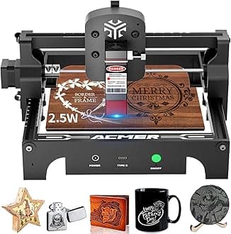 ACMER S1 Laser Engraver for Beginner Mini Laser Engraving Machine for Wood, Leather, Plastic, Laser Class4 (Black, S1 2500mW)