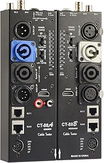 Detachable Advanced Cable Tester Line Audio Finder Black Cables Checker 10-Way Switch Wire Tracker with LED Indicators, Separate Working Mode, Rectangular