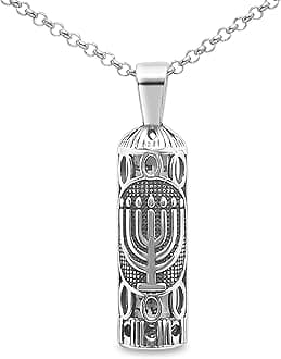 Alef Bet by PaulaMezuzah Necklace Sterling Silver Men and Women