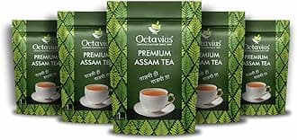 Octavius Premium Assam Tea - 1Kg (500 Cups) Pack Of 5 | Extra Strong | Black Tea | Kadak Chai Patti