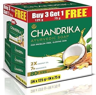 Chandrika Ayurveda Soap For Healthy Skin 75g (Pack of 4)