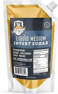 Fermentaholics Liquid Invert Sugar Syrup - Great For Fermentation, Baking, Sweetening, Candy Making, Ice Cream - 20 fl oz - Ferment Hard Seltzer - Inverted Sugar Syrup Resealable Easy Pour Spout (1)
