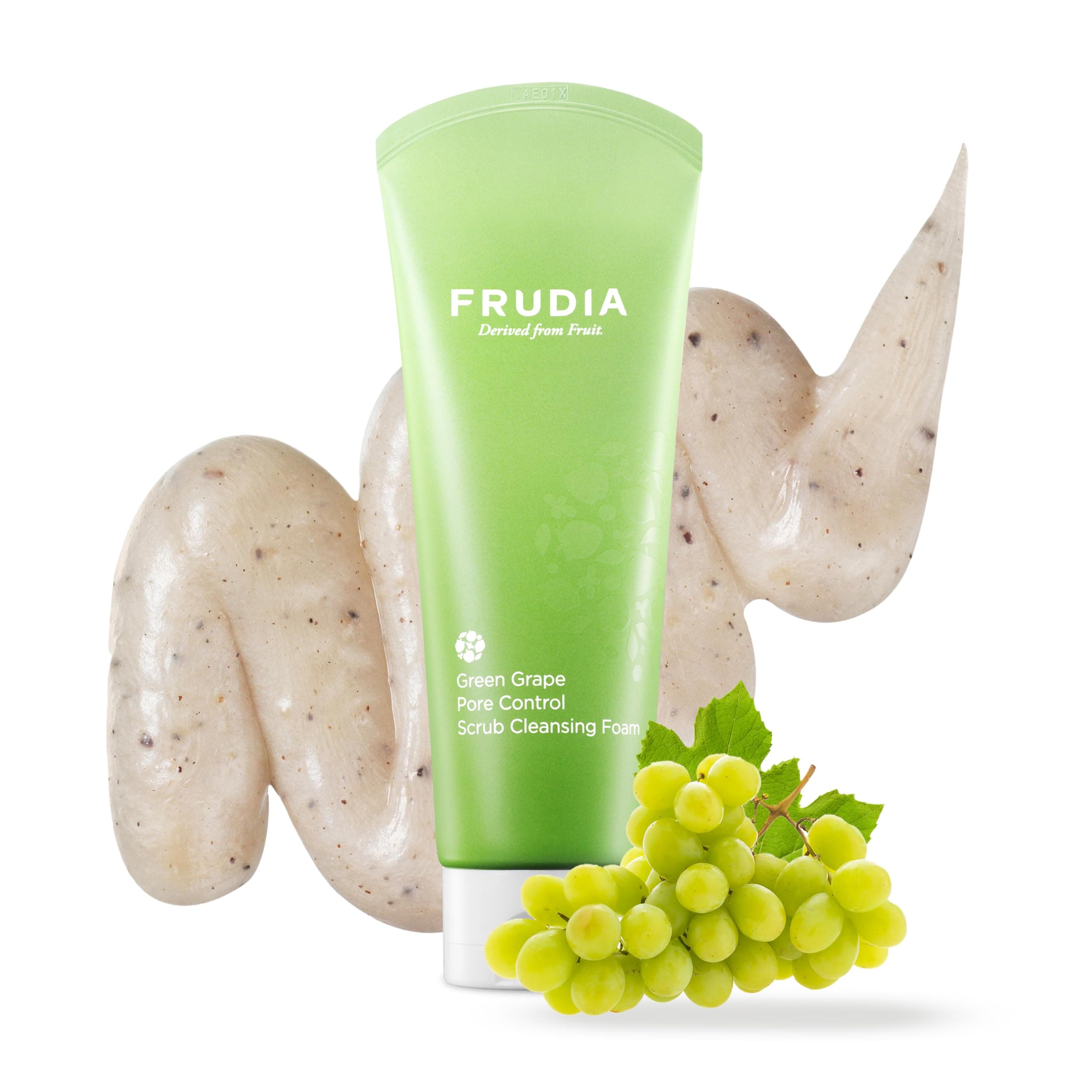 Green Grape Pore Control Exfoliating Face Wash (4.9 oz) – Korean Facial Cleanser w/Green Grape Seed Scrub & Vitamin E | Korean Skin Care for Pore Control & Deep Cleansing