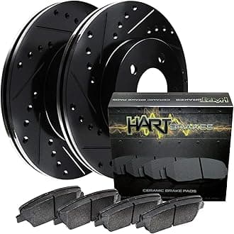 Hart Brakes Front Brakes and Rotors Kit |Front Brake Pads| Brake Rotors and Pads| Ceramic Brake Pads and Rotors |1995-2002 Toyota 4Runner, 1995-2004 Toyota Tacoma