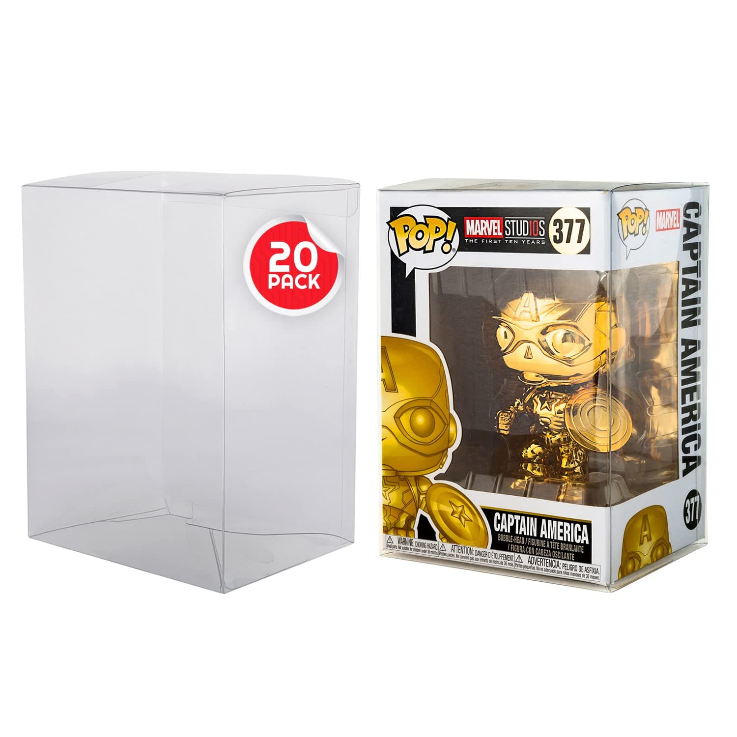 20 Pack Funko Pop Protector Display Case - Soft Plastic Protective Box Case to Keep Your Collection in Mint Condition - Showcase Your Collection with Durable, Clear Protectors