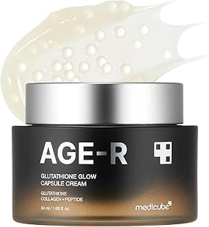 medicube AGE-R Glutathione Glow Capsule Facial Cream - Instant Lifting Moisturizer - Collagen Peptide For Hydrating Glow - Improve Blemishes, Uneven Skin Tone - Korean Skin Care 1.69 fl.oz