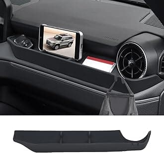 Co-Pilot Console Storage Box Suitable for 2024 2025 2026 Toyota Land Cruiser 250 1958 Prado Silicone Anti-Skid Interior Tray Organizer Mobile Phone Bracket refit Accessories (Co-Pilot Black)