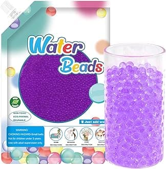 120,000 Purple Water Beads, Transparent Water Gel Beads for Vase Filler, Christmas Decoration, Wedding Centerpiece, Floating Candles, Planting, Floral Decoration