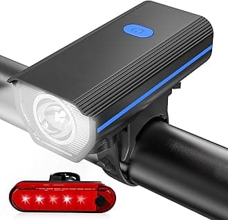 KUNHAK - Rechargeable Bike Lights, Ultra Bright for Night Riding, Road Mountain Bike Accessories for Kids and Adults, Bike Headlight with Tail Light