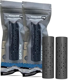 Magnesium Alkaline Water Infuser (2 Pack) 9.5 pH + Electrolytes for Any Water Bottle/Small Pitcher, 750 Refills / 3 Months, 2 Ionized Mineral Water Infusers