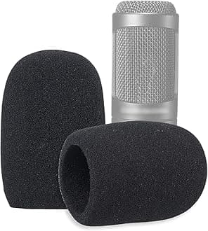 SUNMON Windscreen Foam Cover, Windscreen Pop Filter for Audiotechnica AT2020 Condenser Studio Microphone (2 PACK)