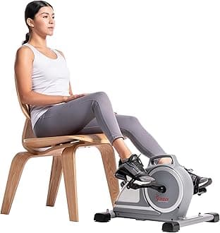 Mini Exercise Bike, Under Desk Dual Function Arm & Leg Seated Pedal Exerciser for Senior Workout, Desk Cycle Cardio Training at Home, Optional Free SunnyFit App Connected