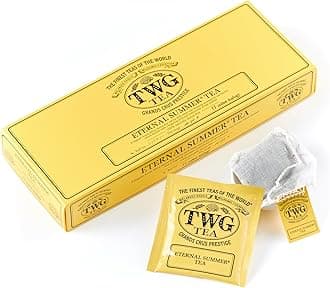 TWG Tea | Eternal Summer Tea | Rooibos Tea | Flowers & Redcurrant | 15 Hand Sewn Cotton Teabags | Gift Set