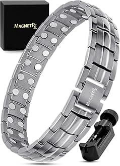 MagnetRX® Ultra Strength Magnetic Bracelet - Effective Stainless Steel Magnetic Bracelets for Men - Adjustable Bracelet Length with Sizing Tool for Perfect Fit (Gunmetal)