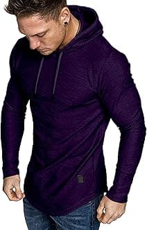 Mens Fashion Athletic Hoodies Sport Sweatshirt Solid Color Fleece Pullover