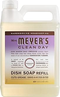 MRS. MEYER'S CLEAN DAY Liquid Dish Soap Refill, Compassion Flower, Packaging May Vary, 48 fl. oz