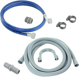 FindASpare Universal Fill Water Pipe and Drain Hose Extension Kit for Beko Hotpoint And Many More Washing Machines (2.5m Length 19 & 22mm Fitting)