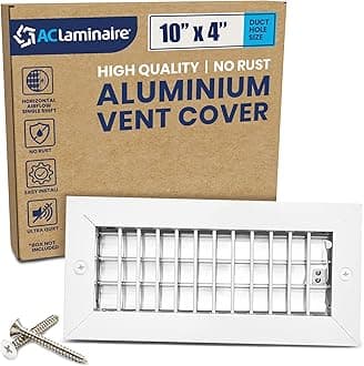 LAMINAIRE Premium Aluminum Wall Vent Cover - 10 x 4 Inch AC Grille with Adjustable Blades - Rustproof and Durable - Enhance Airflow Efficiency- [Front Grille Size: 11.6" x 5.6"][Duct Hole:10" x 4"]