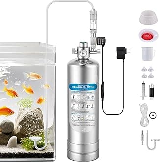 BAOSHISHAN Aquarium Co2 System 2L, Upgraded External Threaded CO2 System Generator with Double Switch Solenoid Valve, Co2 Aquarium Kit for Aquarium Plants