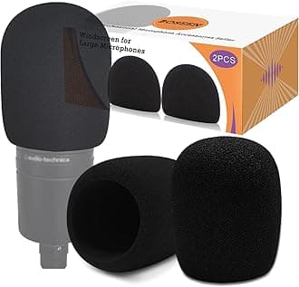 Mic Cover Foam Microphone Windscreen 2PCS Pop Filter for AT2020, AT2020USB+, AT2020USBi, AT2035, AT2050 Recording Condenser Microphones