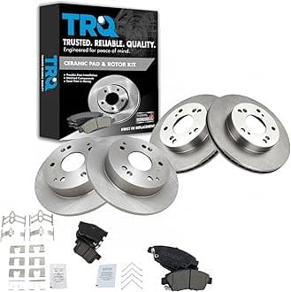 TRQ Front and Rear Brake Pad & Rotor Kit Brake Pads Brake Rotor Ceramic Compatible with 2002-2006 Acura RSX