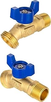 EFIELD (Pack of 2) 1/4-Turn Outdoor Spigot, Sillcock Hose Bibb Valve 1/2" Male NPT Inlet ×3/4" Male GHT Threaded Garden Hose Outlet/Connector (2),(SILLCOCK045-2PCS)
