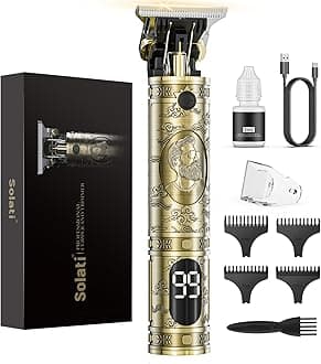 Hair Clippers for Men Cordless Professional Beard Trimmers with LCD Display Electric Grooming Rechargeable Shaver Zero Gapped T/Blade Cutting Kit Gift for Women Men Children