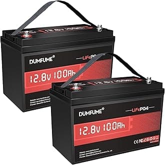 2 pack 12V 100Ah LiFePO4 Lithium Battery 100A BMS, 6000+ Cycles, 1280Wh Group 31 Rechargeable Battery High Energy Density, Ideal for RVs, and Off-Grid Applications