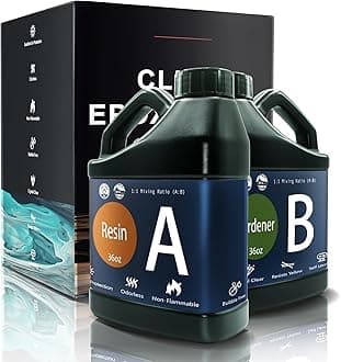 72oz Crystal Clear Epoxy Resin Kit Casting and Coating for River Table Tops, Art Resin,Jewelry Projects, DIY,Tumblers, Molds, Art Painting