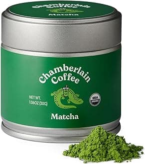 Chamberlain Coffee Ceremonial Matcha Green Tea Powder - First Harvest - Japanese Green Tea + Original Grade Matcha - Hot or Iced - Organic, Vegan & Gluten-Free Matcha Powder - (30g / 1.06 oz)