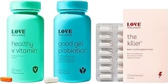 Love WellnessThe Killer, Good Girl Probiotics & Healthy V Vitamin | Triple Threat Vaginal Suppository Kit | Fast-Acting Vitamins & Suppositories for Vaginal Health - Helps Support Healthy Odor & pH